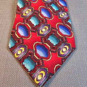 J. Garcia Collector's Edition Red Cosmic Cog Silk Necktie by Stonehenge